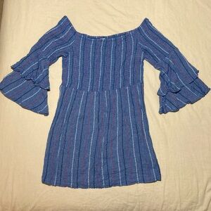 Mud Pie 100% Cotton Red, White, and Blue Blouse with Ruffled‎ Sleeves